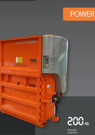Belownica, prasa do makulatury folii ORWAK POWER 3320, nacisk 18,5 tony, bela 200 kg 