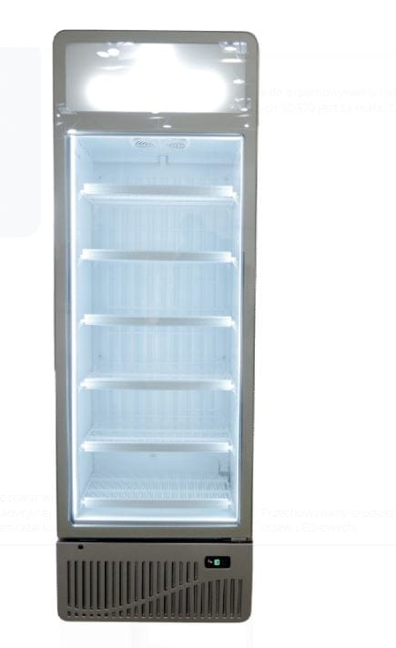 Szafa mroźnicza 460 litrów, 660x722 mm, przeszklone drzwi, szara