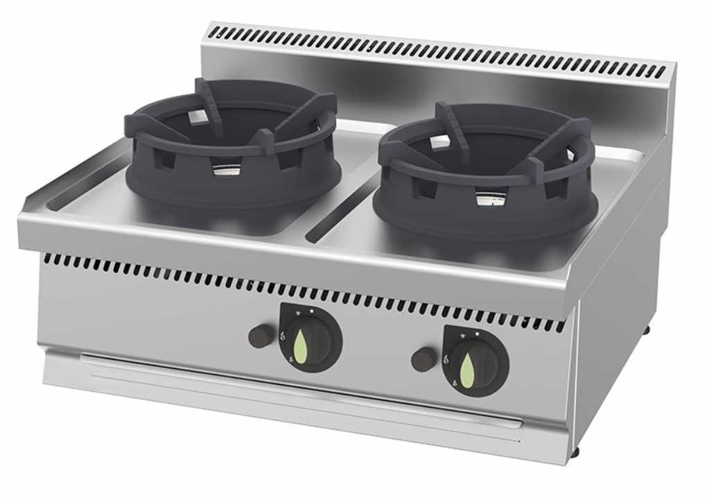 Wok gazowy 2-palnikowy, nastawna kuchnia wok WC8070G