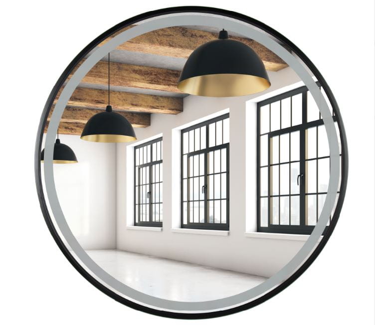 Lustro łazienkowe ścienne Scandi LED czarne 600 x 600 mm