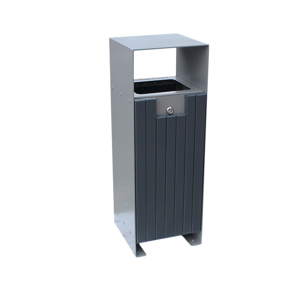 Kosz na śmieci Simply II z popielnicą 35 l, stalowo - drewniany