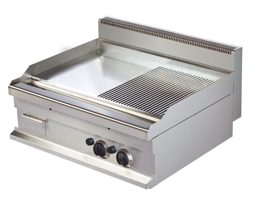 Płyta grillowa gazowa, nastawna, chromowana 1/2 gładka 1/2 ryflowana GG721SG-S #