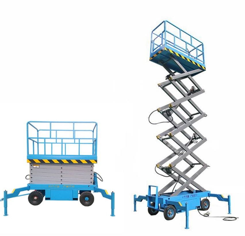 Podnośnik koszowy nożycowy SJY, udźwig 500kg, wysokość podnoszenia 12m, AC 230 V 