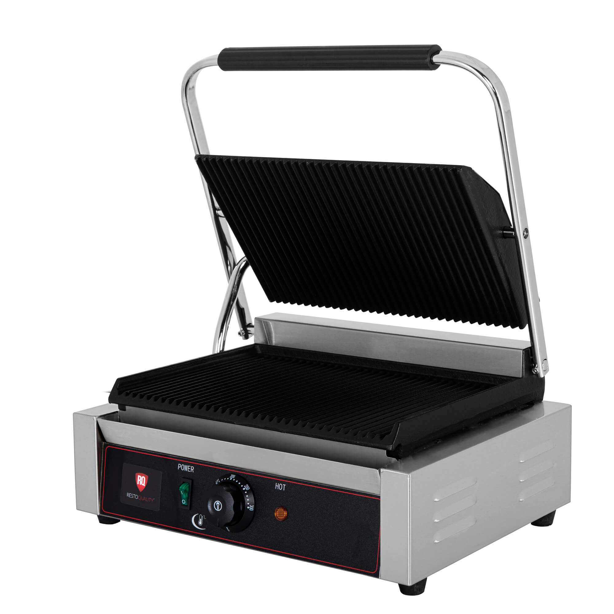 Grill elektryczny kontaktowy panini, ryflowana góra i dół, RQHEG-811E