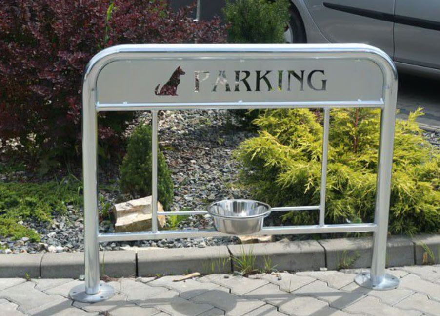 Parking dla psów VIII z poidełkiem - stal nierdzewna 