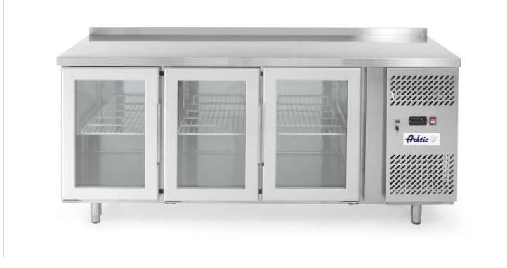 Stół chłodniczy 3-drzwiowy, przeszklony, z agregatem bocznym 