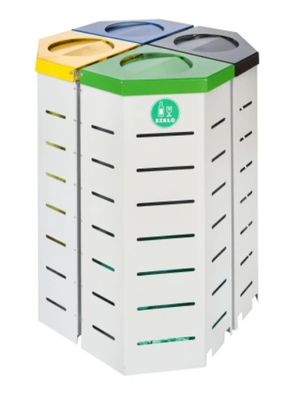 Kosz do segregacji odpadów JOWISZ owalny z klapami 4x80L