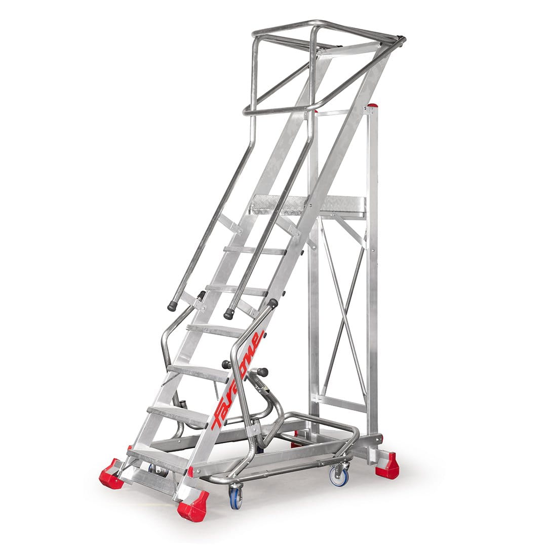 Podest magazynowy przejezdny z SICUR-STOP, 4 stopnie, 100/MFTS