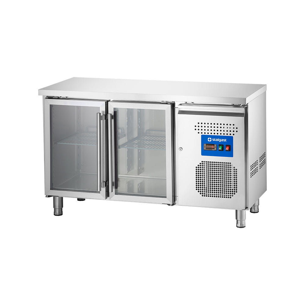 Stół chłodniczy przeszklony 2 drzwiowy, agregat po prawej stronie, 228 l