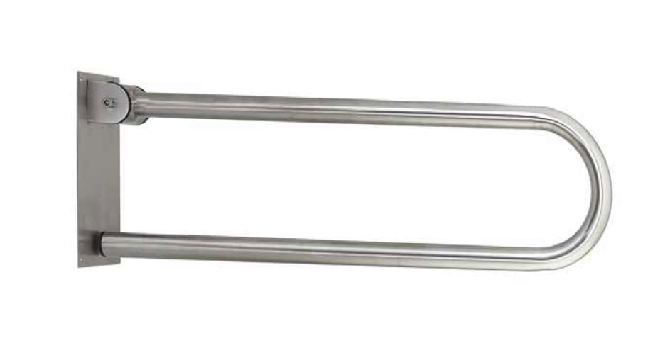 Poręcz dla niepełnosprawnych łukowa uchylna 730x235 stal nierdzewna matowa