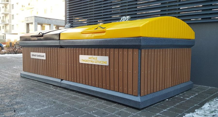 Pojemnik naziemny do segregacji plastiku i metalu 2 x 1,6 m3