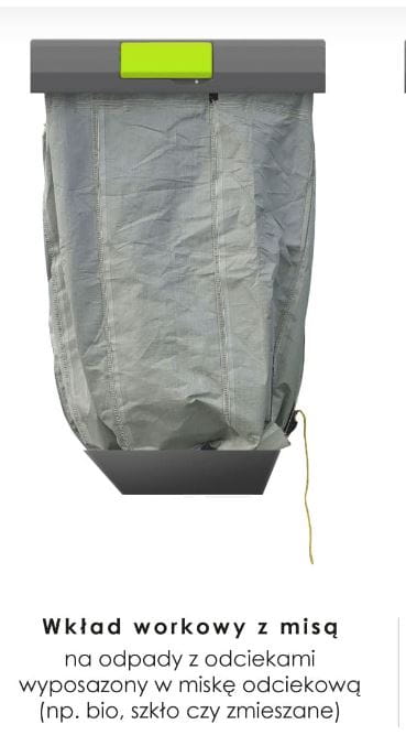 Wkład workowy z misą do pojemnika półpodziemnego na odpady z odciekami