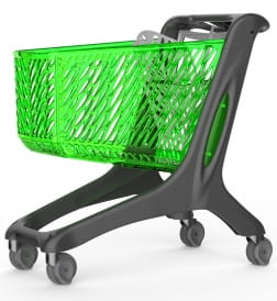 Wózek sklepowy z tworzywa Midi Basic 160 litrów, Rabtrolley 