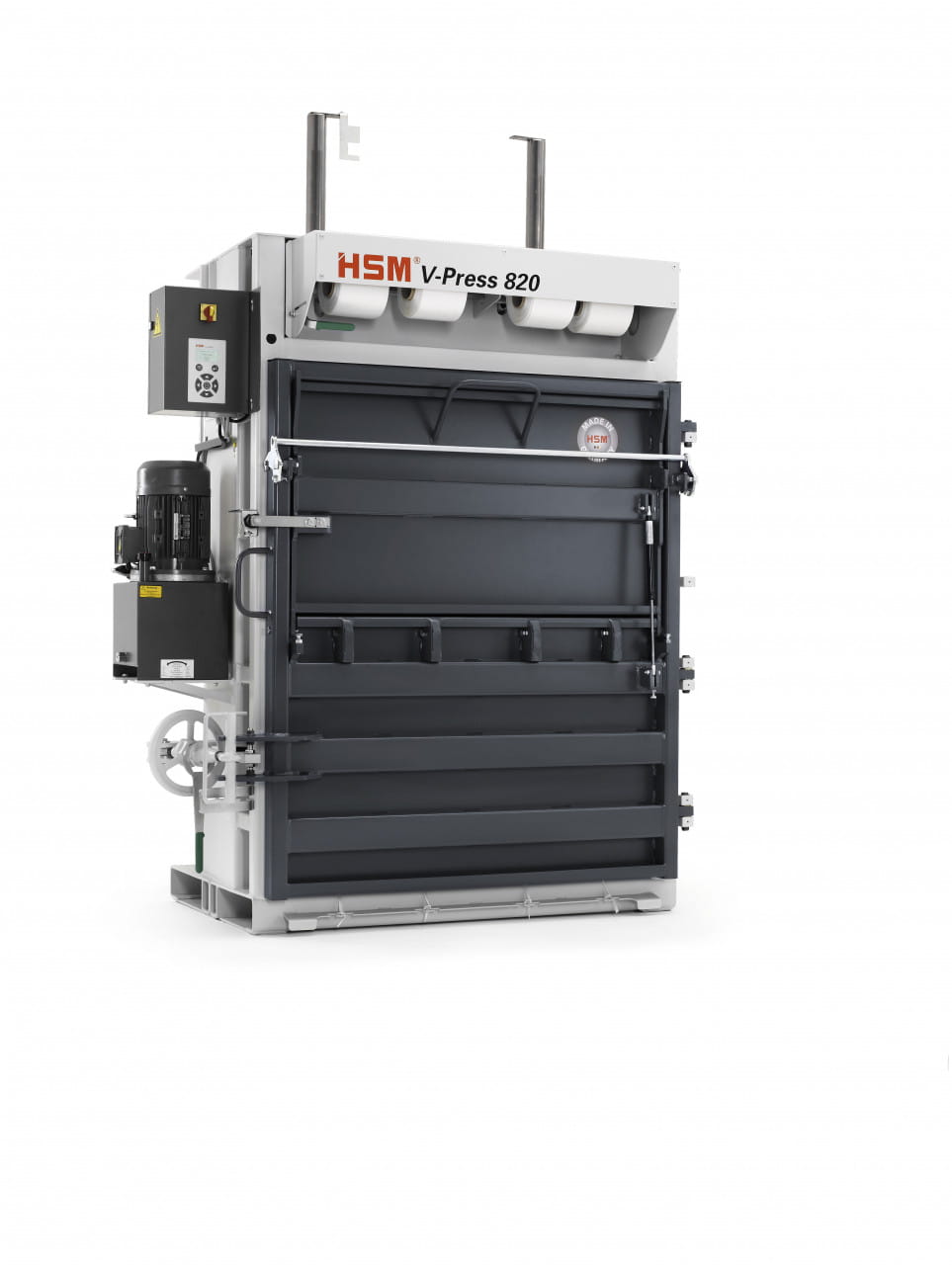 Belownica, prasa do makulatury folii pionowa HSM V-Press 820 plus, bela 250 kg