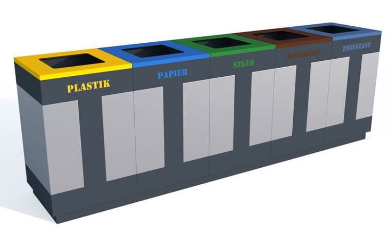 Kosz do segregacji odpadów Forkis 5x80l 
