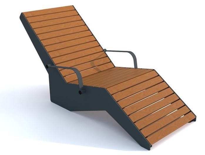 Leżak wypoczynkowy Odyn z podłokietnikami, stal ocynkowana malowana