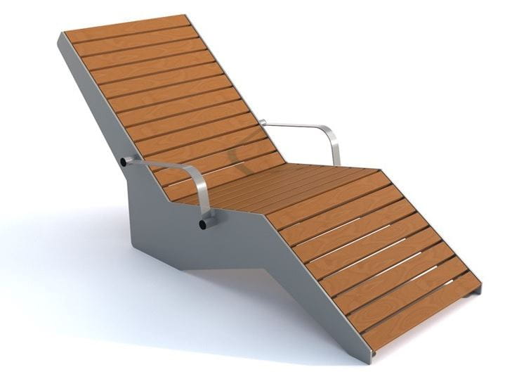 Leżak wypoczynkowy Odyn z podłokietnikami, stal nierdzewna