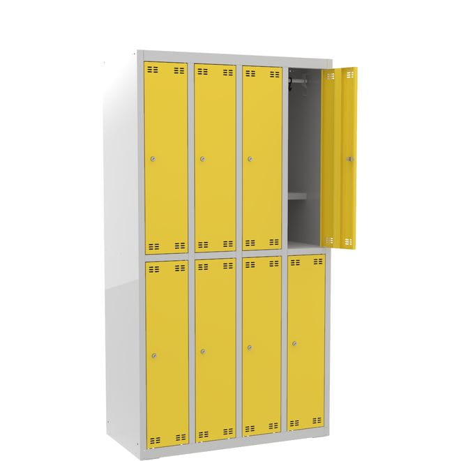 Szafka szkolna SLIM dla 8 uczniów (8D) z półką na książki s=97 cm, h=180 cm