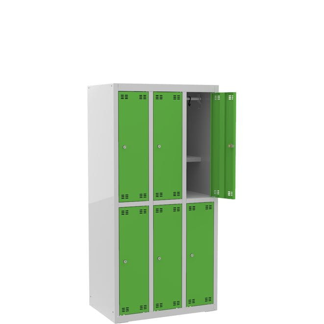 Szafka szkolna SLIM dla 6 uczniów (6D) z półką na książki s=73,5 cm, h=150