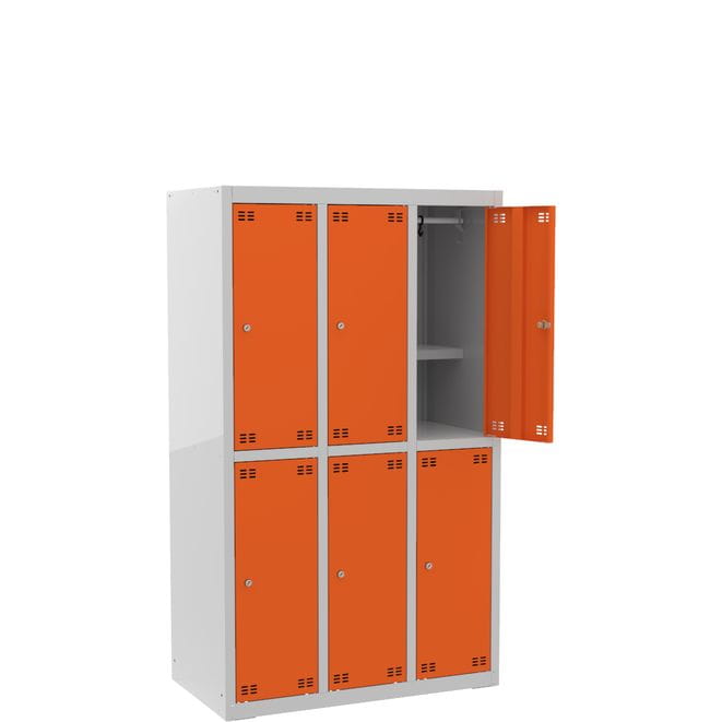 Szafka szkolna dla 6 uczniów (6D) z półką na książki s=88,5 cm, h=150 cm