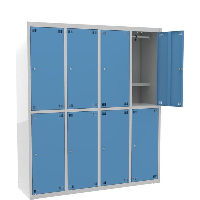 Szafka szkolna dla 8 uczniów (8D) z półką na książki s=157cm, h=180 cm