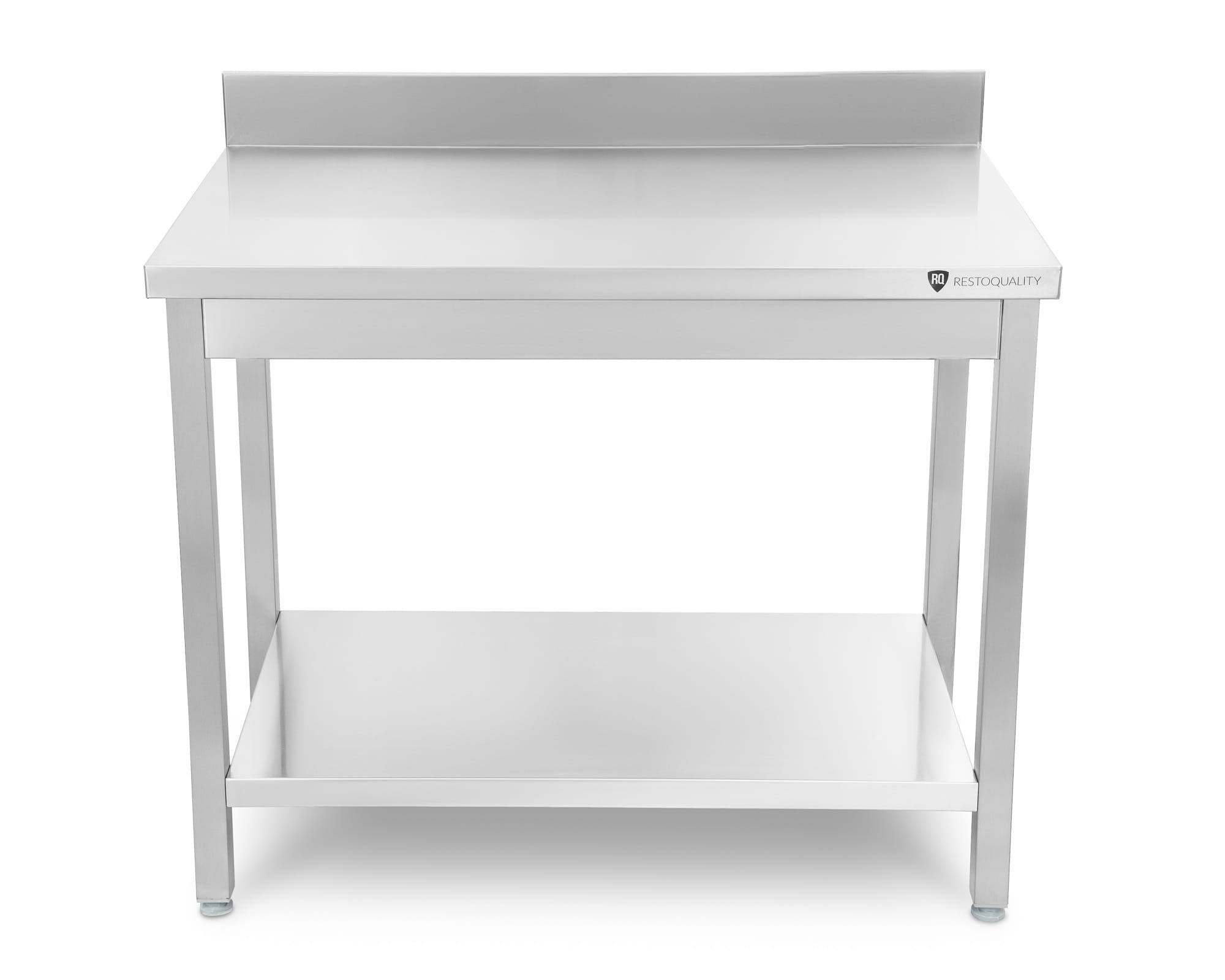 Stół przyścienny z półką, 1600 x 700 x 850 mm, stal nierdzewna, skręcany