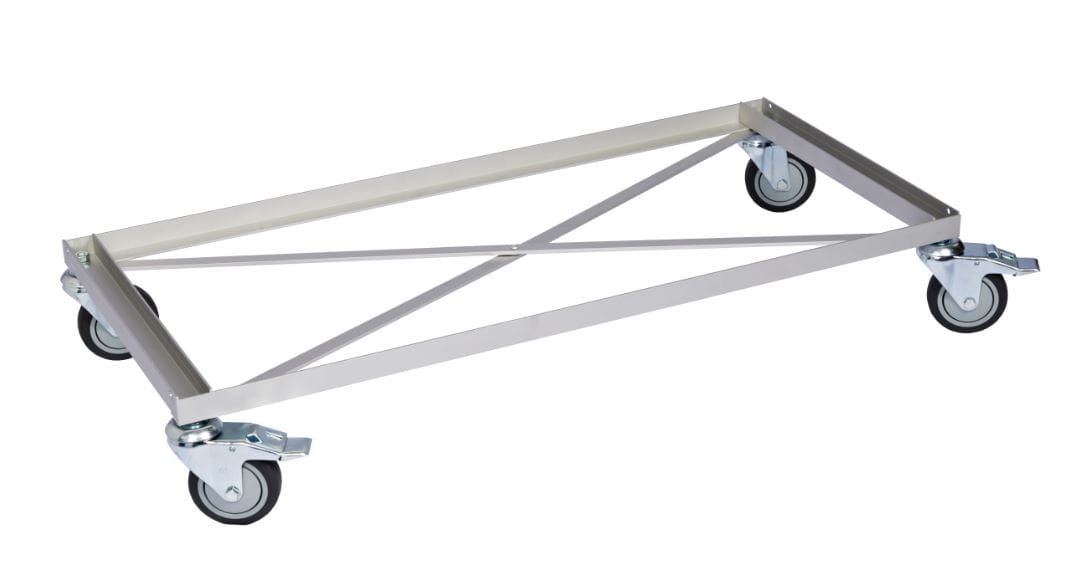 Wózek transportowy regału 4 półkowego, aluminiowy, anodowany 