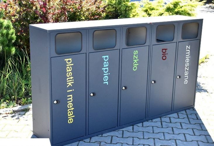 Kosz do segregacji Etna V 5x80l economy stal ocynkowana i malowana 