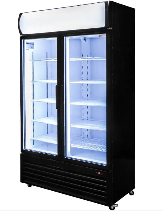 Szafa chłodnicza 730l przeszklona RICO I112  z podświetlanym plafonem reklamowym 