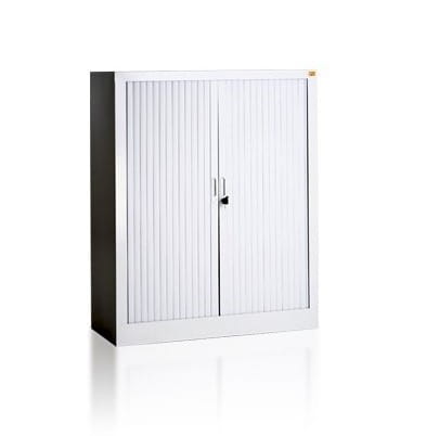 Szafa biurowa dwuskrzydłowa,  dwupółkowa z drzwiami żaluzjowymi 