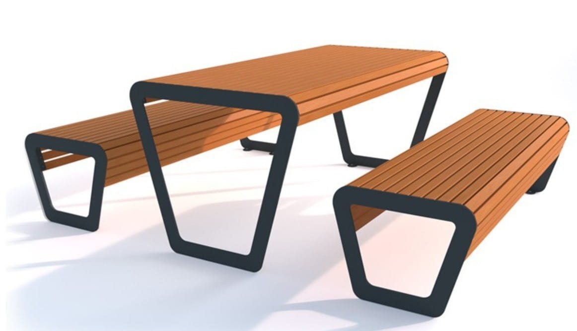 Zestaw mebli miejskich Koliber I, stal ocynkowana malowana