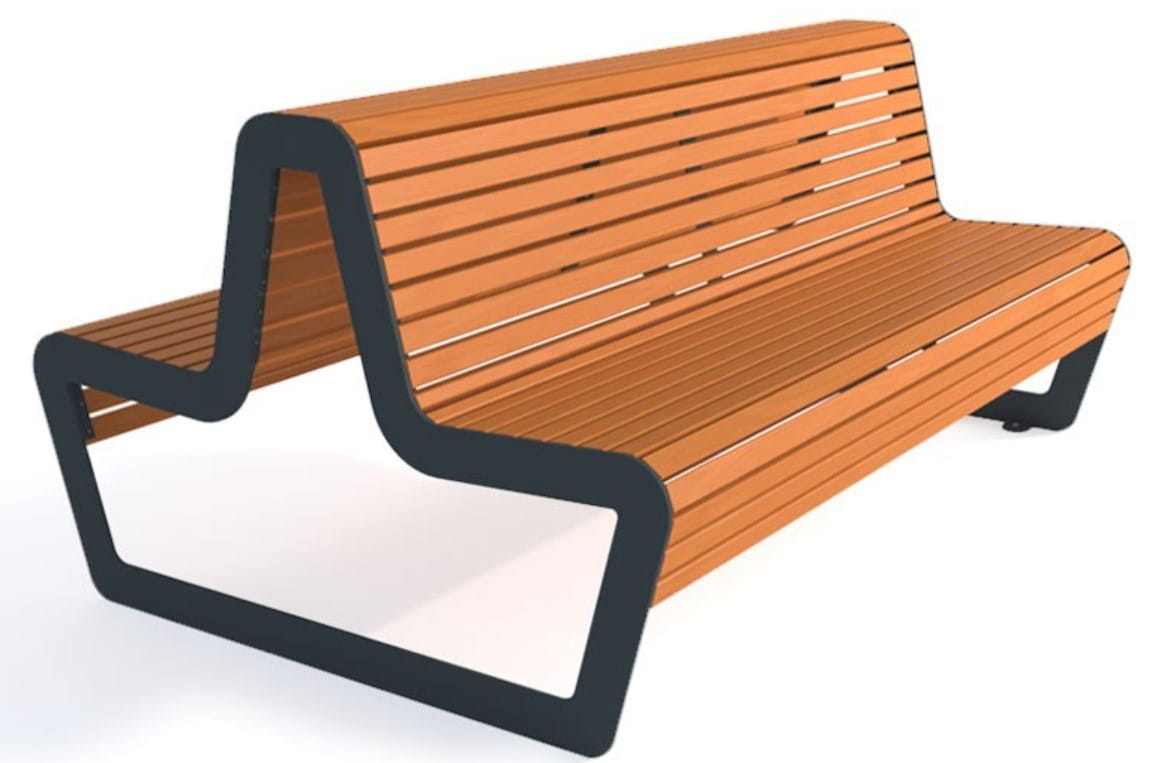 Ławka Koliber podwójna, dworcowa  stal ocynkowana malowana   