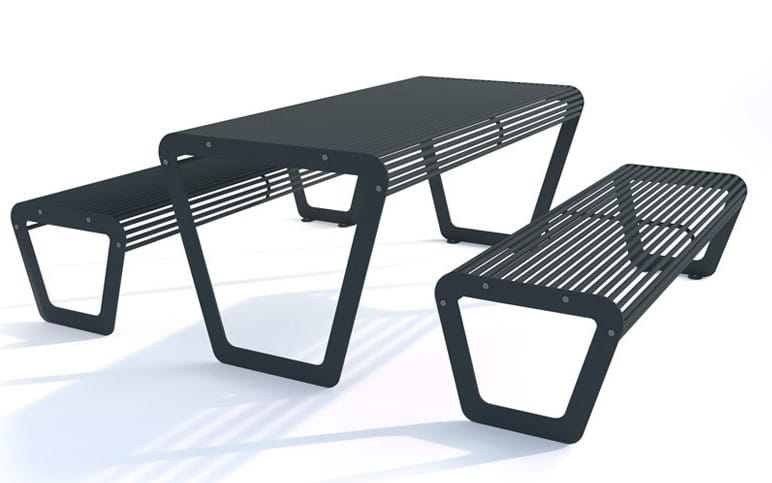 Zestaw mebli miejskich Koliber IV, stal ocynkowana malowana