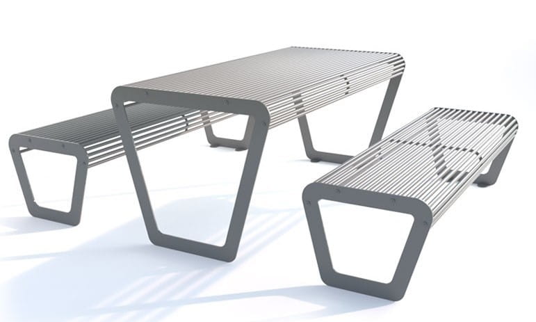 Zestaw mebli miejskich Koliber IV, stal nierdzewna
