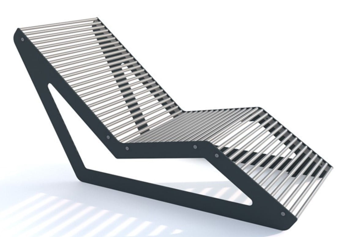 Leżak wypoczynkowy Koliber II, pojedynczy, stal ocynkowana i malowana 