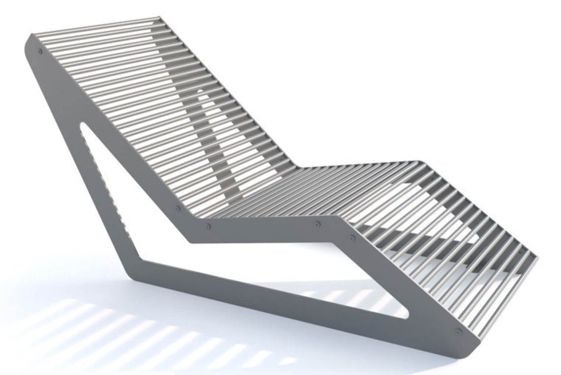 Leżak wypoczynkowy Koliber II, pojedynczy, stal nierdzewna