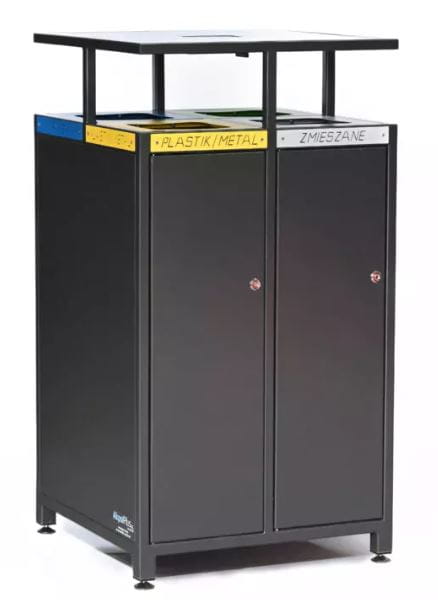 Kosz do segregacji odpadów JOWISZ z daszkiem 4x65L