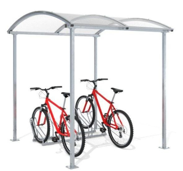 Wiata rowerowa "Zorza" zadaszona, na 5 rowerów, 210 cm stal ocynkowana 