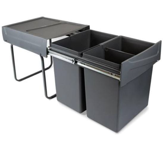 Wysuwany kosz do segregacji, 2 x 20 l