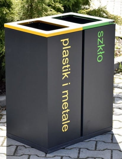 Kosz do segregacji odpadów Satis II 100 l, stal ocynkowana malowana   