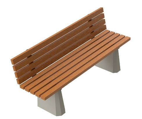 Ławka betonowo drewniana PEDRA z oparciem 150 deski impregnowane 
