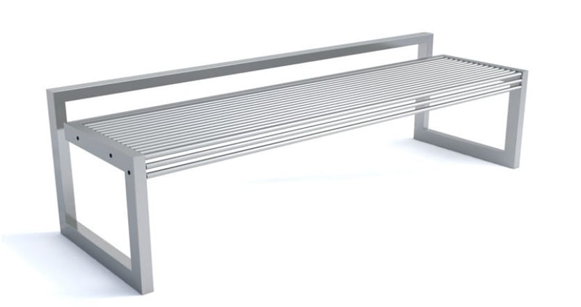 Ławka Nerina bez oparcia, stal nierdzewna