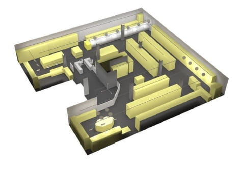 Projekt, plan oświetlenia sali sprzedaży LED
