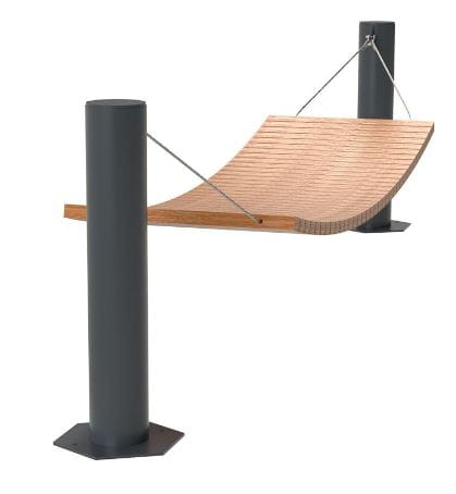 Hamak miejski stalowo drewniany WOODREST deski impregnowane