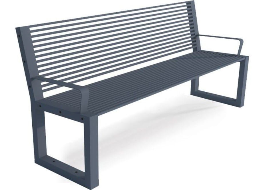 Ławka Semi VI z oparciem i podłokietnikami