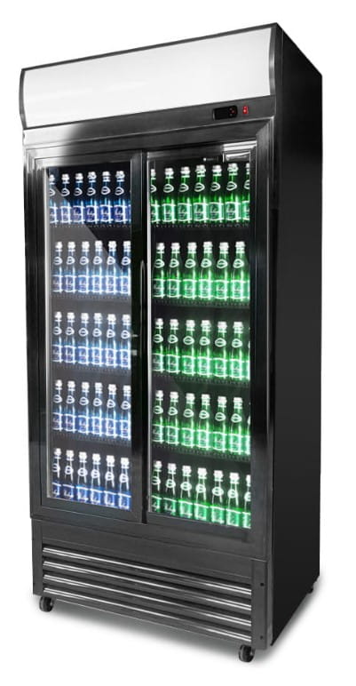 Szafa chłodnicza przeszklona RQ800SL, 2-drzwiowa, drzwi przesuwne, 630 l, 925x695x2010 mm