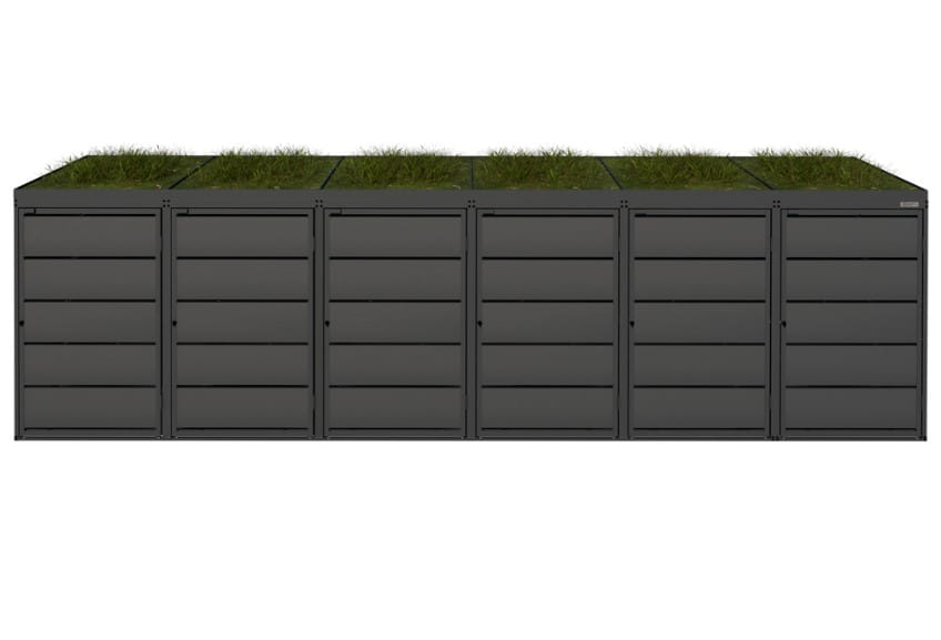 Zabudowa kosza z kwietnikiem Cuba Agro na 6 koszy po 240l