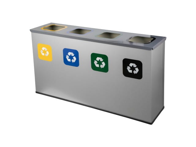 Kosz do segregacji na papier, plastik, odpady zmieszane i szkło Eko Station 4x60 litrów