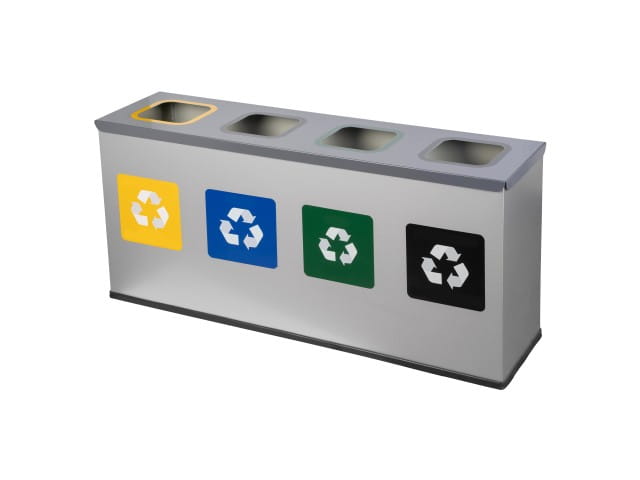 Kosz do segregacji na papier, plastik, odpady zmieszane i szkło Eko Station Mini 4x12 litrów