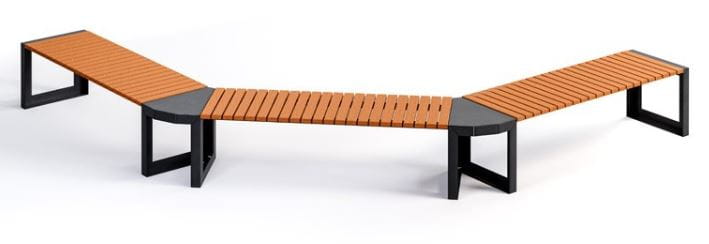 Ławka łukowa Opałek I potrójny "C" stal nierdzewna 